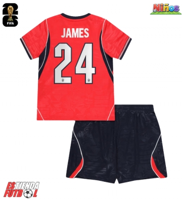 Inglaterra Reece James #24 Segunda Equipación Niños Mundial 2026 Manga Corta (+ Pantalones cortos)